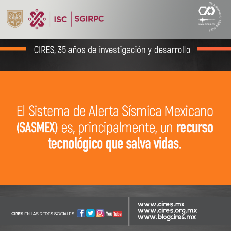SASMEX's tweet photo. #CIRES Mucho Más que la Alerta Sísmica 
#CIRES 35 años de investigación y desarrollo
#CIRESpremioNacionaldeProtecciónCivil2021
#ProtecciónCivil
#RegistroSísmico
#AlertaSísmica

@ISC_CDMX, @SGIRPC_CDMX, @C5_CDMX, @CNPC_MX https://t.co/nocgv91M80