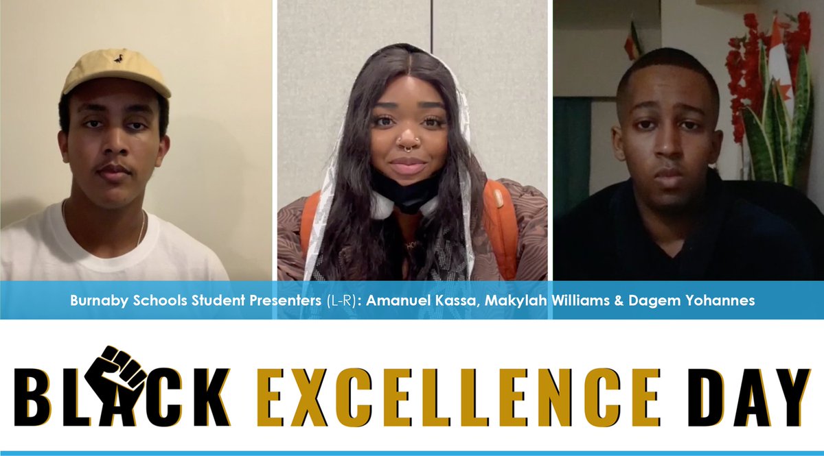burnabyschools's tweet image. About 6,000 people from schools across BC are coming together virtually for the first-ever #BlackExcellenceDay this Friday. #BurnabySchools students are among the presenters at @ninandotoo's event that our District is honoured to host. More: ow.ly/LvbQ50Ht6Uq @excellenceday