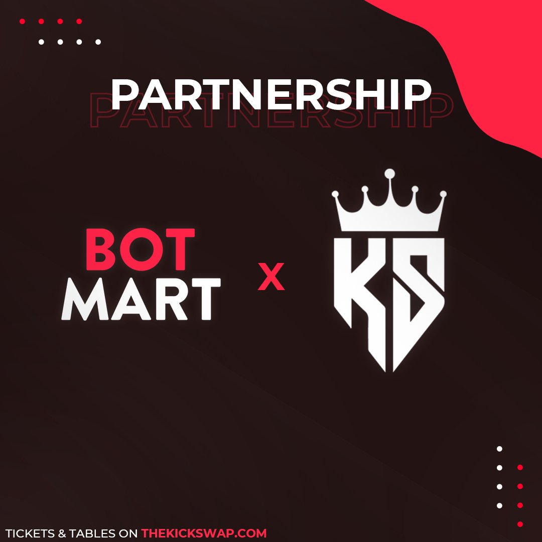 thekickswap's tweet photo. We are proud to announce that we will be teaming up with @botmrt

😱Tired of taking Ls after ever release? Botmart can change that.

🔥Botmart is the most trusted Sneaker Bot marketplace on the internet with over 180,000 members. Purchase or rent a Sneaker Bot today! https://t.co/83c4N7zbj5