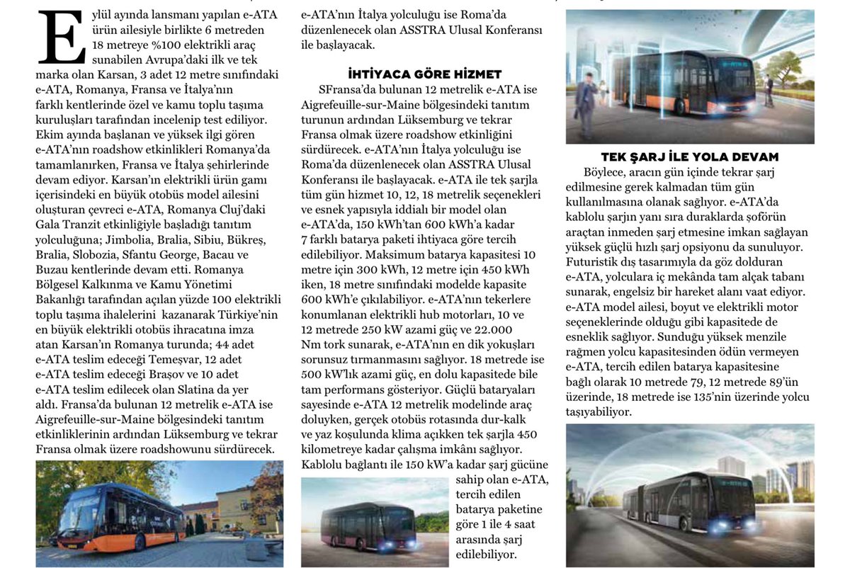 👉 #KARSN👇

💬 Karsan’ın %100 Yeni Elektriklisi e-ATA Avrupa Turunda!