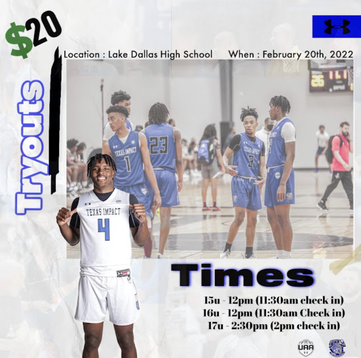 Want to join “The Impact Family” here is your opportunity 

15u - 17u TRYOUTS - Feb 20th <a href="/Lake/">Seth Lake</a> Dallas HS‼️

Sign up online @ impact413.org 

Sign ups will be limited so make sure you sign up early, before the registration fills up!  

<a href="/TheTB5Reports/">TheTB5Reports</a>