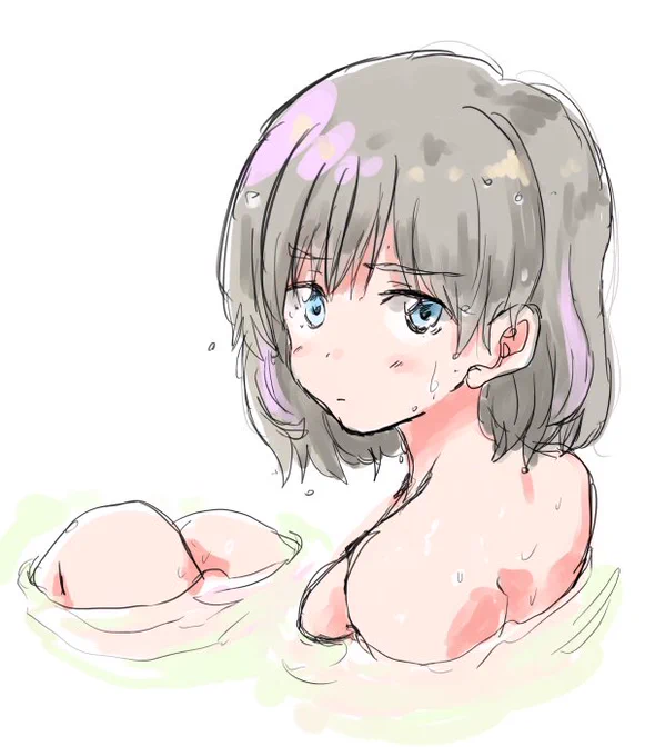 濡れて髪が巻き巻きじゃなくなったとこ見たい 