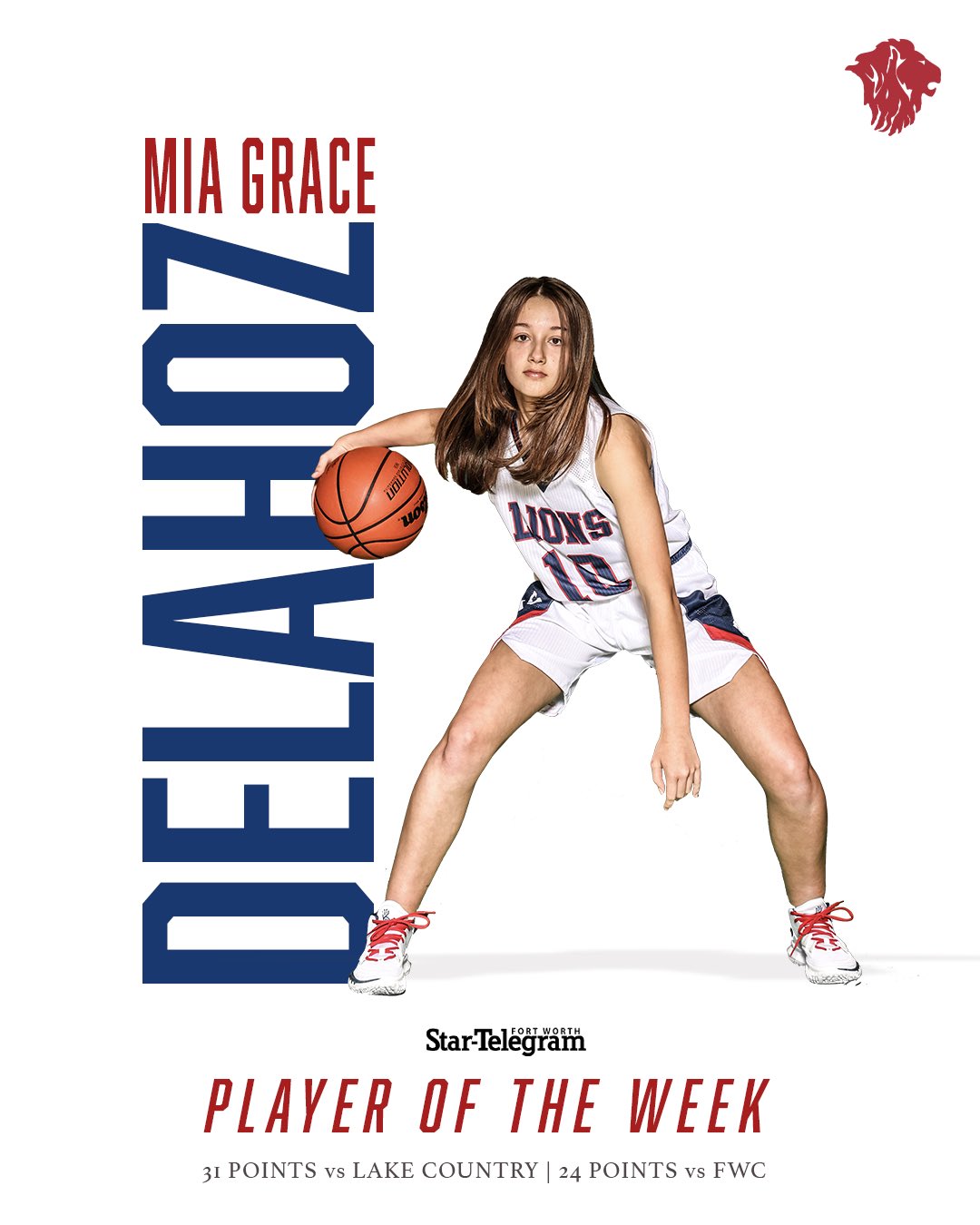 Faith Athletics on X: WBB: Big congrats to Freshman Mia Grace DelaHoz for  being named @startelegram Player of the Week after her outstanding  performance last week! Thank you to those who voted