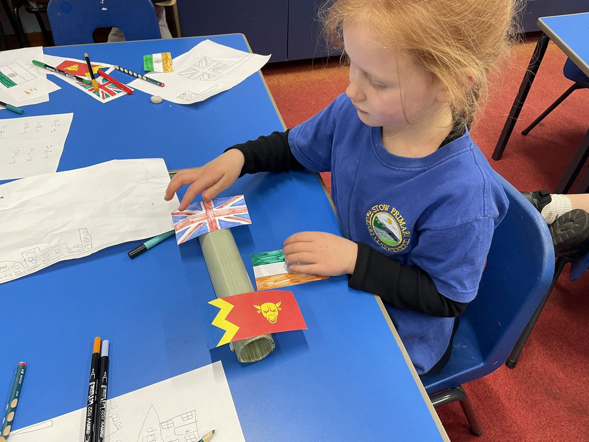 StowPrimary's tweet photo. To celebrate the Queens Baton Relay passing through 🇮🇳 this week, home of our, @Schools_British #ConnectingClassroom both schools have been learning the significance of #CommonwealthConnections & @birminghamcg22
Today P2/3 made batons using recycled materials 🌎💚 #QBR2022 https://t.co/ljTHLxpkxr