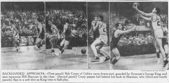 Bob Cousy behind-the-back pass to Bill Sharman. 

(Mar 8, 1956) https://t.co/iPsMpi8SBP