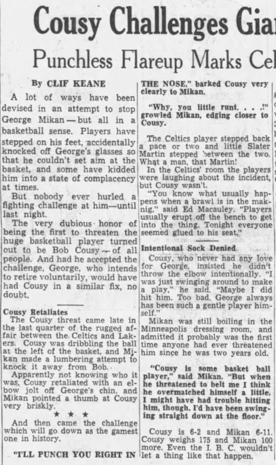 RT @WiltStats: Bob Cousy tries to fight George Mikan.

(Mar 3, 1956) https://t.co/JQ1WQL7Li6