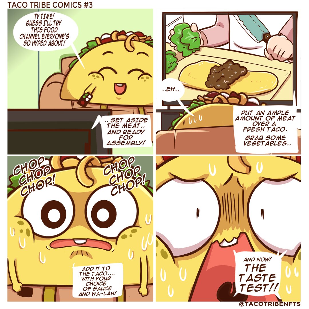 #TacoTribe Comic #3 - The Food Network!

#nft #nfts #NFTCommunity #PolygonNFT #nftart