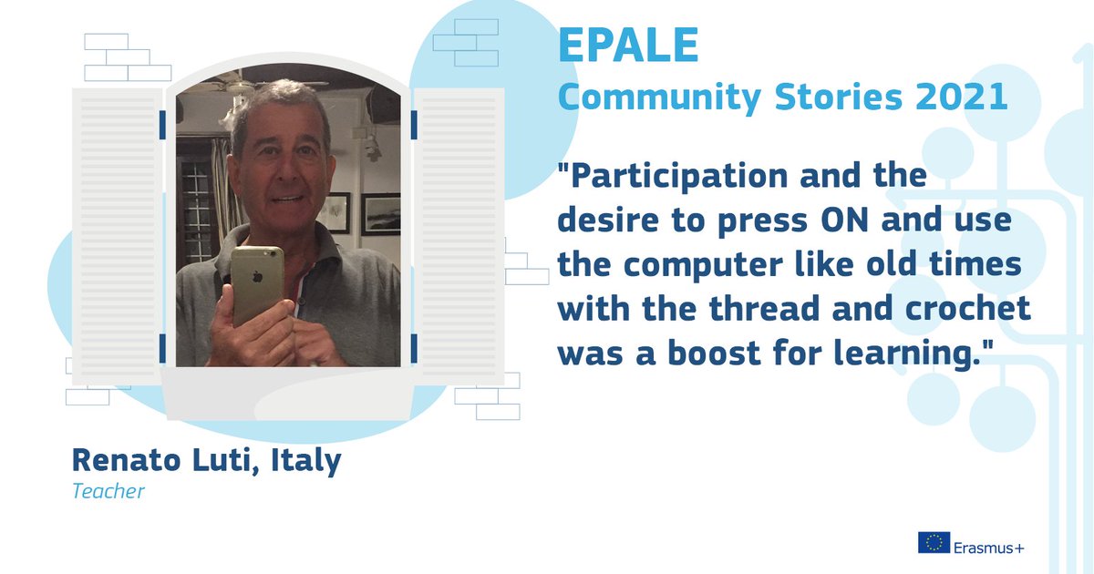 EPALE_IT's tweet photo. #EpaleCommunity #Storie
Un prof. di informatica in pensione che insegna come volontario a una classe di adulti maturi, alle prime armi con tecnologie e smartphone.
La pandemia. E la motivazione a continuare a imparare
https://t.co/Ex3MoaxahR
#lifelonglearning #inclusione https://t.co/OH5lPdkNgT