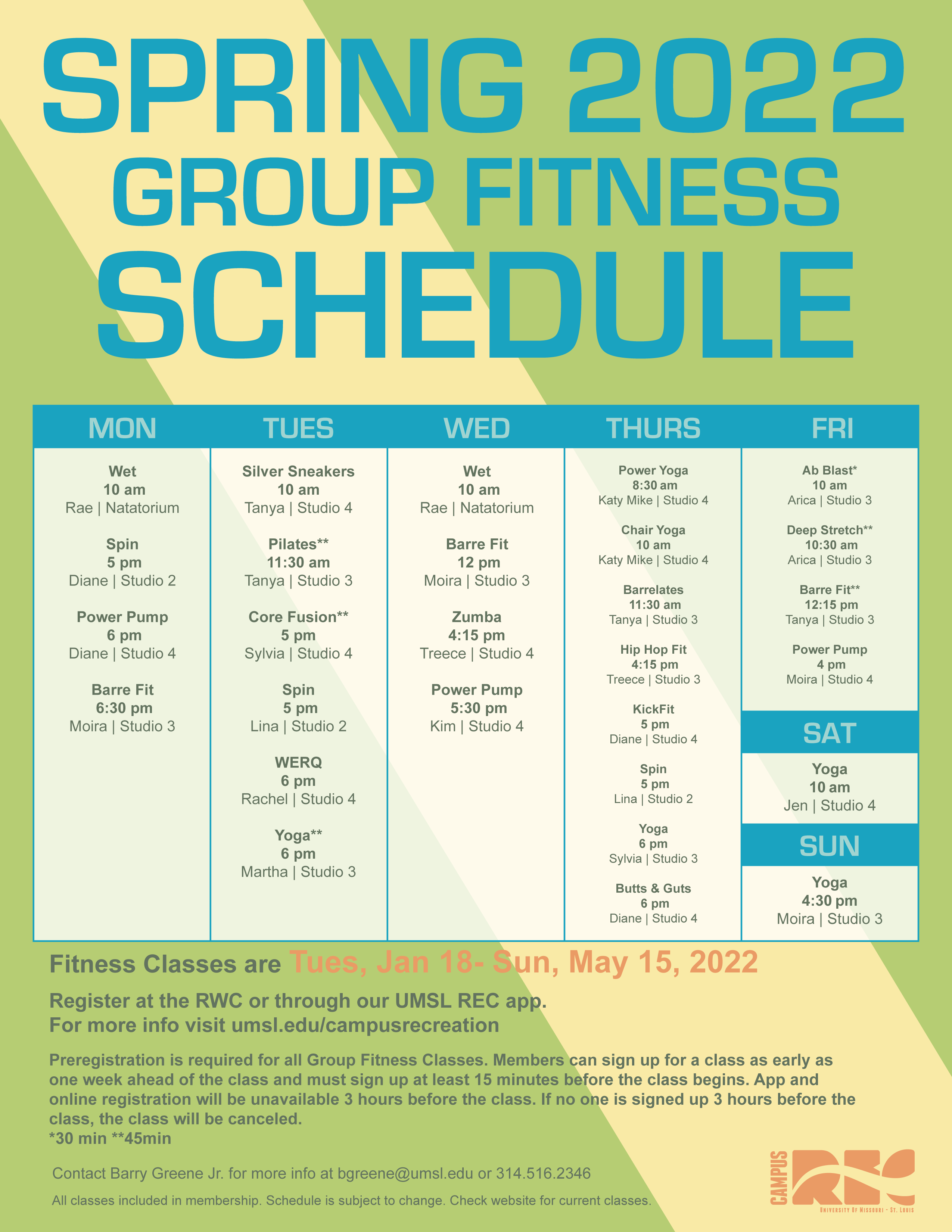 Umsl Spring 2022 Schedule Umsl Campus Rec (@Umslcampusrec) / Twitter