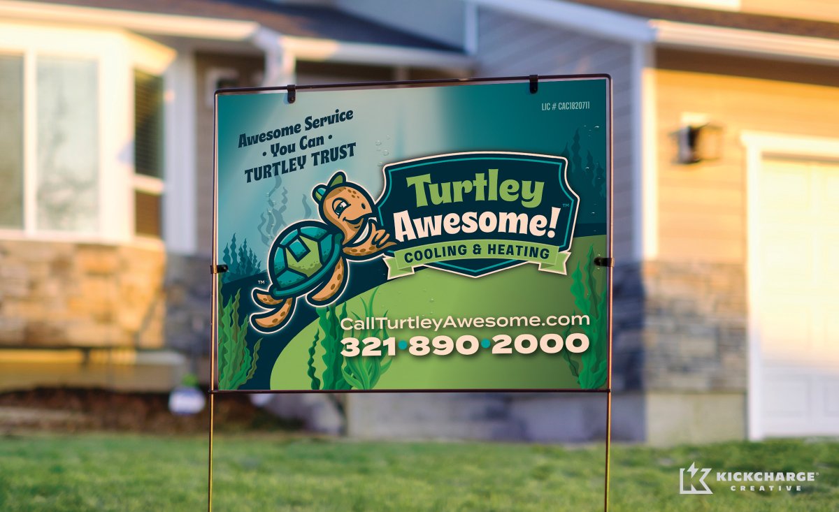 kickcharge's tweet image. 🎊New brand launch alert: Turtley Awesome Cooling &amp;amp; Heating!

We&apos;re totally digging the way all of the pieces of this brand turned out. Stay tuned to read the totally righteous copy on the company&apos;s new website—coming soon! callturtleyawesome.com #notgeneric #brandednotblanded