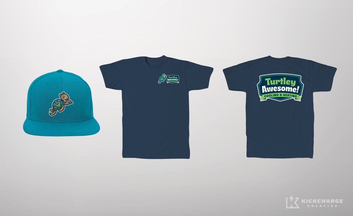 kickcharge's tweet image. 🎊New brand launch alert: Turtley Awesome Cooling &amp;amp; Heating!

We&apos;re totally digging the way all of the pieces of this brand turned out. Stay tuned to read the totally righteous copy on the company&apos;s new website—coming soon! callturtleyawesome.com #notgeneric #brandednotblanded