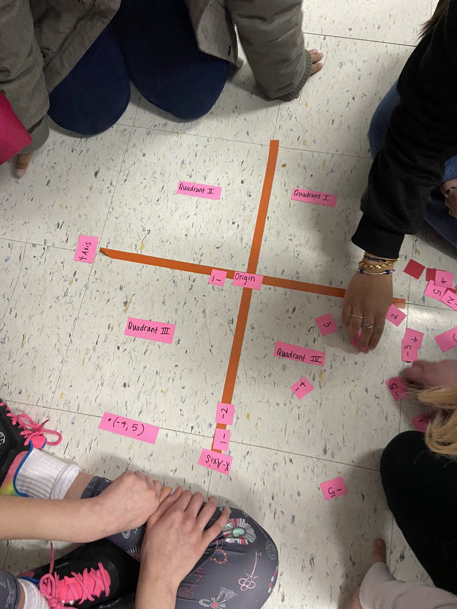 MrsBrownSWL's tweet photo. Amazon students are hands on making a Coordinate Planes on the floor to show what we know and what we still need to know! #wrmswolves https://t.co/cvm4nMFl0E
