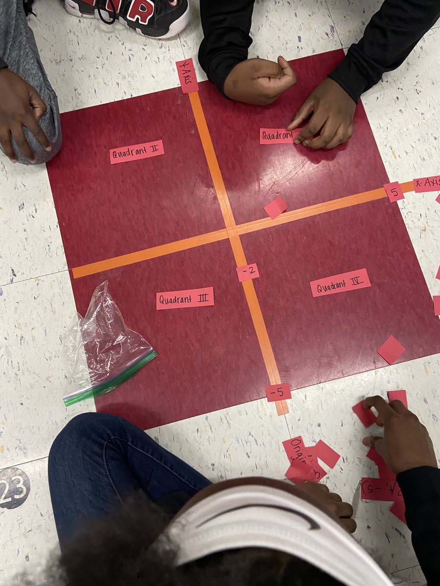 MrsBrownSWL's tweet photo. Amazon students are hands on making a Coordinate Planes on the floor to show what we know and what we still need to know! #wrmswolves https://t.co/cvm4nMFl0E