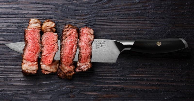 fnsharp's tweet photo. When it comes to prepping the meats, there’s more than one knife that makes the cut 🔪⁠

Do you have the right knives for the job? 

#homecooking #meateater #damascussteel #kitchenknives #itsfnsharp