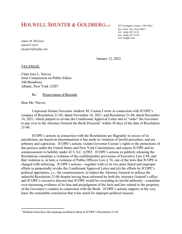 JonCampbellNY's tweet photo. Former Gov. Andrew Cuomo is laying the groundwork to sue the state Joint Commission on Public Ethics over its efforts to claw back the $5.1 million from his book deal. https://t.co/gq8vJ3ZUhP
