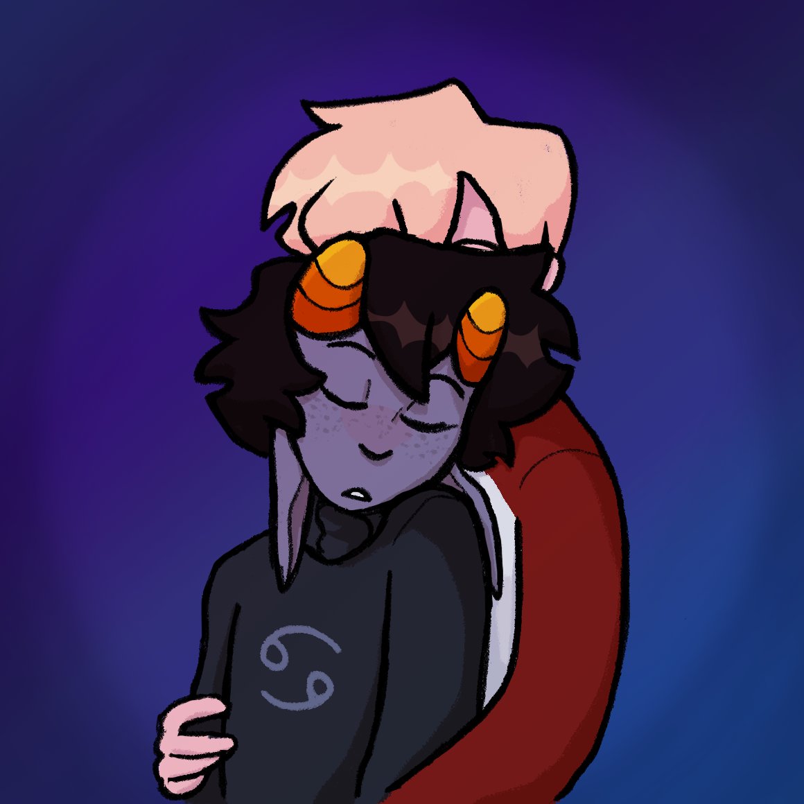 StriderInfused's tweet photo. Hamsteak #homestuck #davekat #homestuckfanart https://t.co/hgW6pNJ0yF