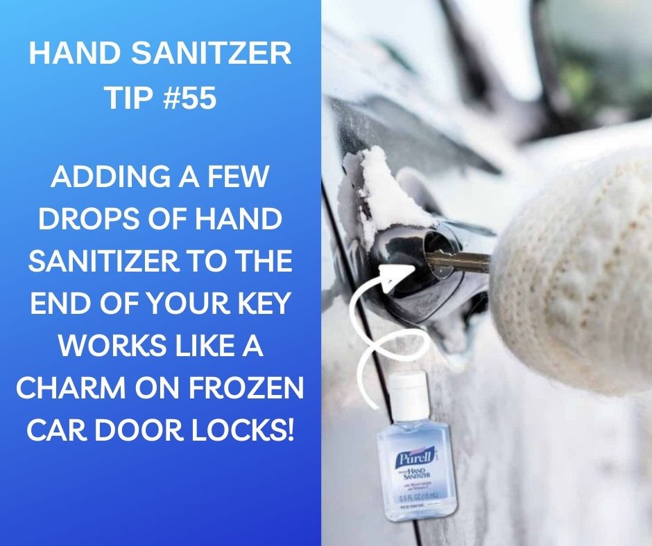 MfiInsurance's tweet image. Hand sanitizer has become a constant staple in our lives. Something you may not know about hand sanitizer is that it can come in handy when trying to get your car key into a frozen lock.