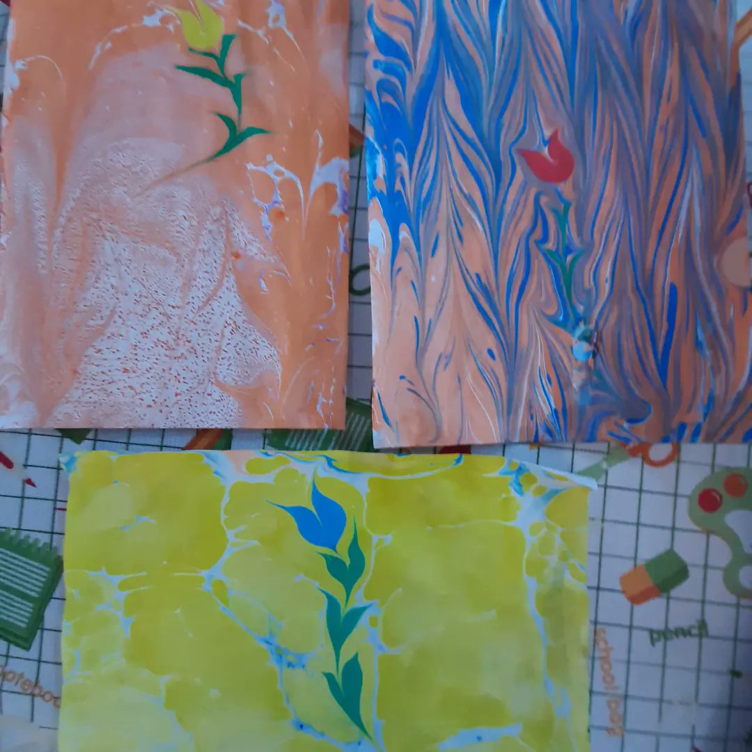 Su Üzerindeki Dans Etwinning projesi serbest ebru çalışmalarımız