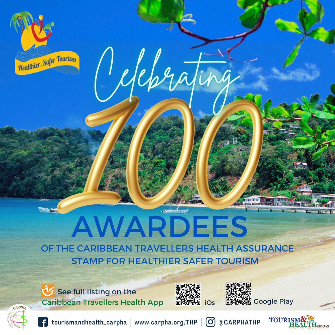 Congratulations to all the facilities in the Region who have been awarded the #CARPHA’s #Travel #Health Assurance Stamp! Look out for your names on  our Travellers Health App!