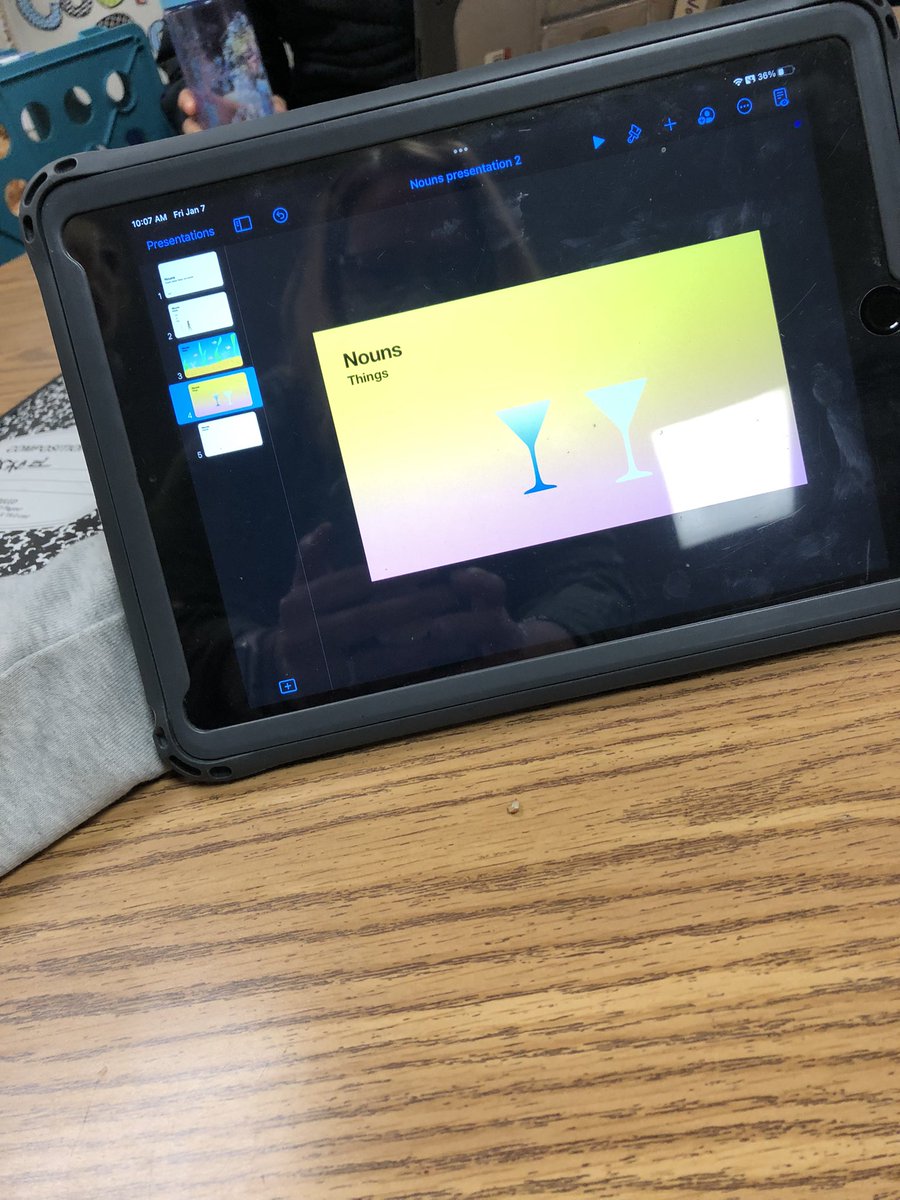 ElainaSelheim's tweet photo. My third graders used Keynote to create presentations about nouns. I’ve never seen them more engaged during grammar. ❤️@CamileParker @BSE_Bobcats1 https://t.co/q5FHBNelgN