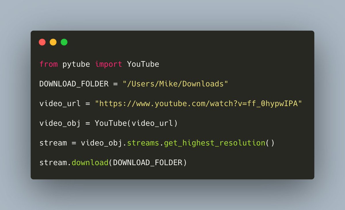 Bir Youtube videosunu 6 satırlık Python kodu ile nasıl indirirsiniz?

Teşekkürler <a href="/driscollis/">Mike Driscoll</a>

#AkademikTeknoloji