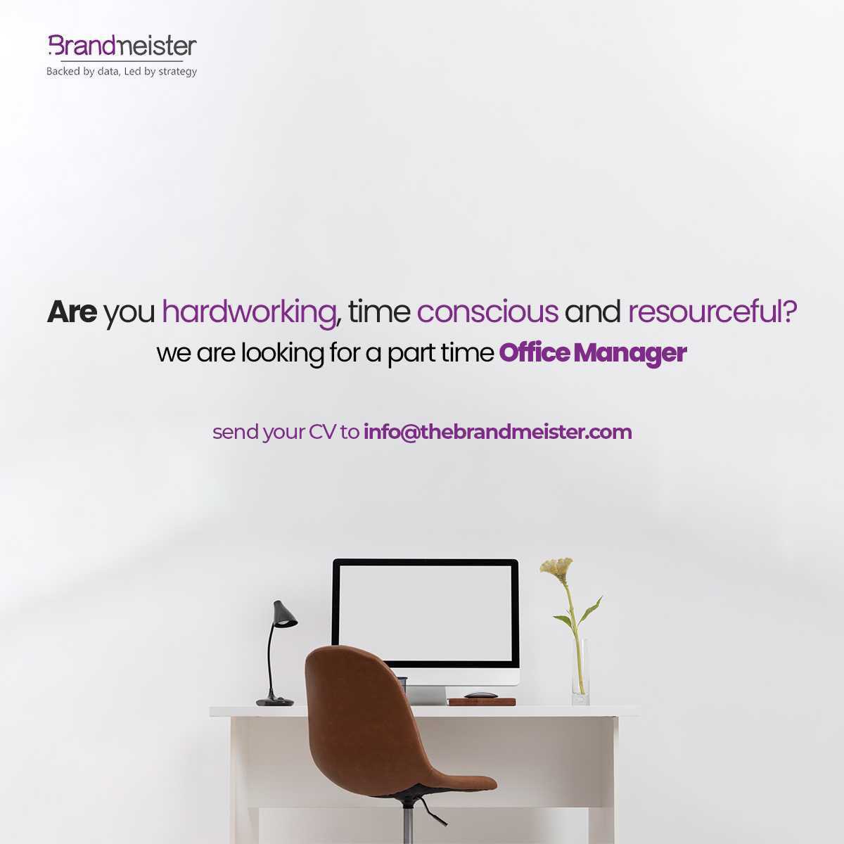 We’re looking for the most resourceful Office Manager to join the team is it you? #askbrandmeister email info@thebrandmeister.com