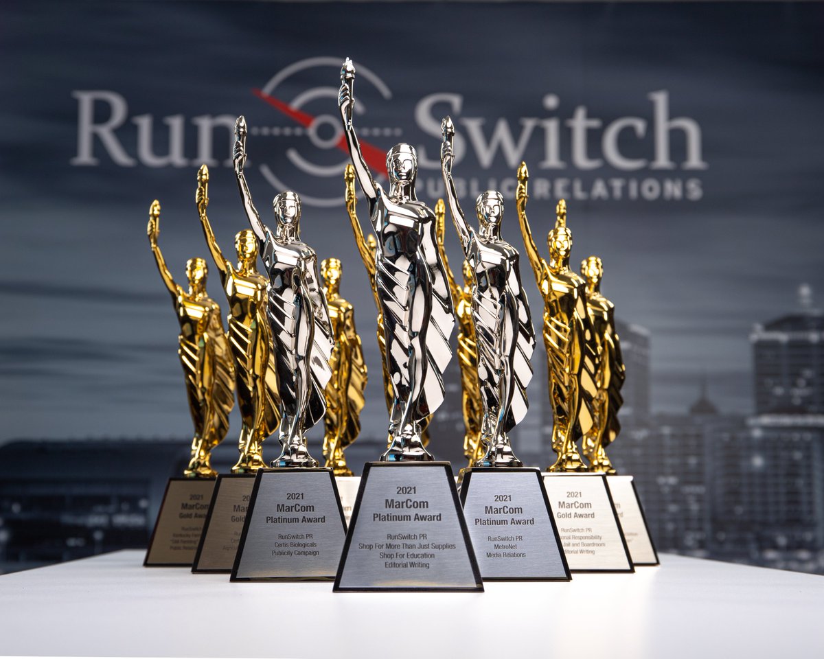 RunSwitch PR (@runswitchpr) on Twitter photo EXCITING NEWS: Team <a href="/RunSwitchPR/">RunSwitch PR</a> was recognized for 11 projects in this year's <a href="/MarCom_Awards/">MarCom Awards</a>! With 3 Platinum and 8 Gold Awards, our team was recognized for exceptional work in #mediarelations, #socialmedia, #webdesign #photography, editorial #writing, and more! EXCITING NEWS: Team <a href="/RunSwitchPR/">RunSwitch PR</a> was recognized for 11 projects in this year's <a href="/MarCom_Awards/">MarCom Awards</a>! With 3 Platinum and 8 Gold Awards, our team was recognized for exceptional work in #mediarelations, #socialmedia, #webdesign #photography, editorial #writing, and more!