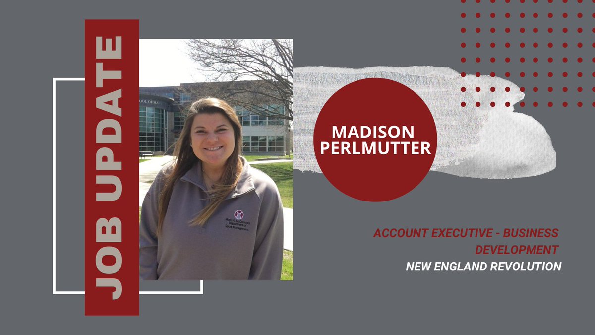 McCormackUMass's tweet photo. ANNOUNCING: Madison Perlmutter, promoted to Account Executive - Business Development at the New England Revolution #McCormackProud https://t.co/VytEl1pElO