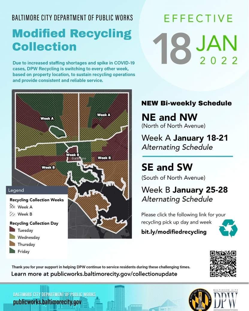 Baltimore County Recycling Schedule 2022 Downtown Residents Advocacy Network On Twitter: "Baltimore City Recycling  Schedule Update... Https://T.co/6Hbrdikxov" / Twitter