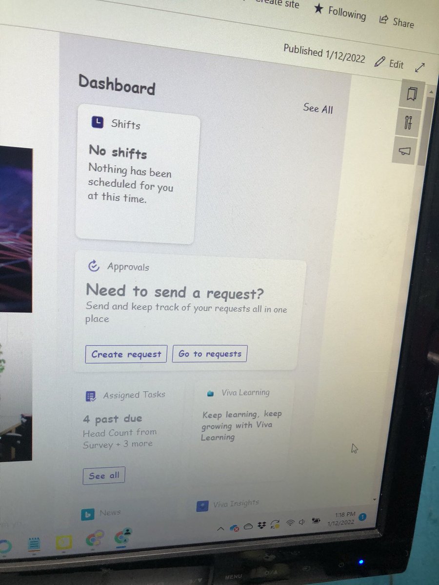 corriespondent's tweet image. We have someone who reallyyyy wants us to layer a custom font on top of #ModernSharePoint, which is a nightmare idea. For a proof of concept, I styled the #VivaConnection dashboard with Comic Sans to passive aggressively show how much I hate this idea.