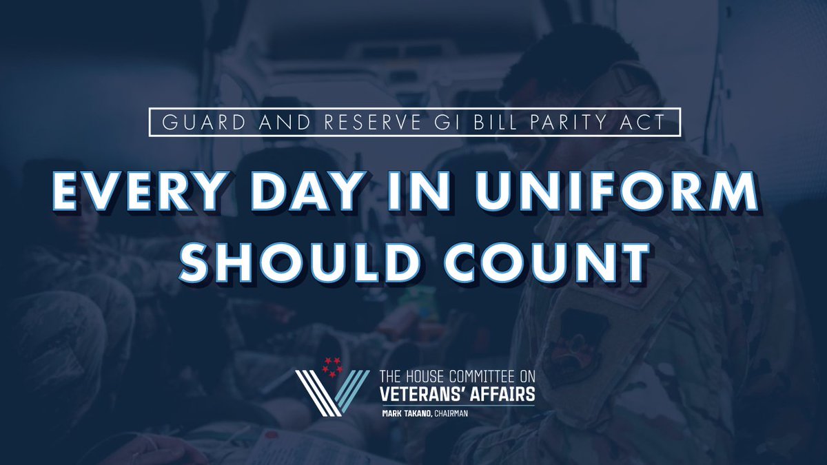 We've repeatedly seen National Guard and Reserve members serve our communities. But right now, they have unequal access to GI Bill benefits.

I proudly voted for the Guard and Reserve GI Bill Parity Act today to ensure #EveryDayInUniformCounts toward their benefits.