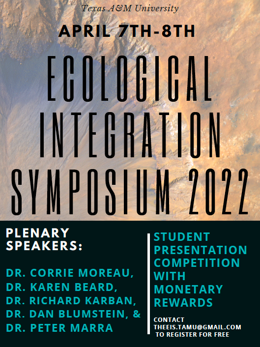 EIS TAMU (@eistamu) on Twitter photo IT IS HAPPENING! Save the date and start planning which research you will present while witnessing some amazing scientists also share their research! <a href="/CorrieMoreau/">Dr. Corrie Moreau</a> <a href="/PeterPMarra/">Peter Marra</a> <a href="/TeamMarmot/">Team Marmot</a> IT IS HAPPENING! Save the date and start planning which research you will present while witnessing some amazing scientists also share their research! <a href="/CorrieMoreau/">Dr. Corrie Moreau</a> <a href="/PeterPMarra/">Peter Marra</a> <a href="/TeamMarmot/">Team Marmot</a>