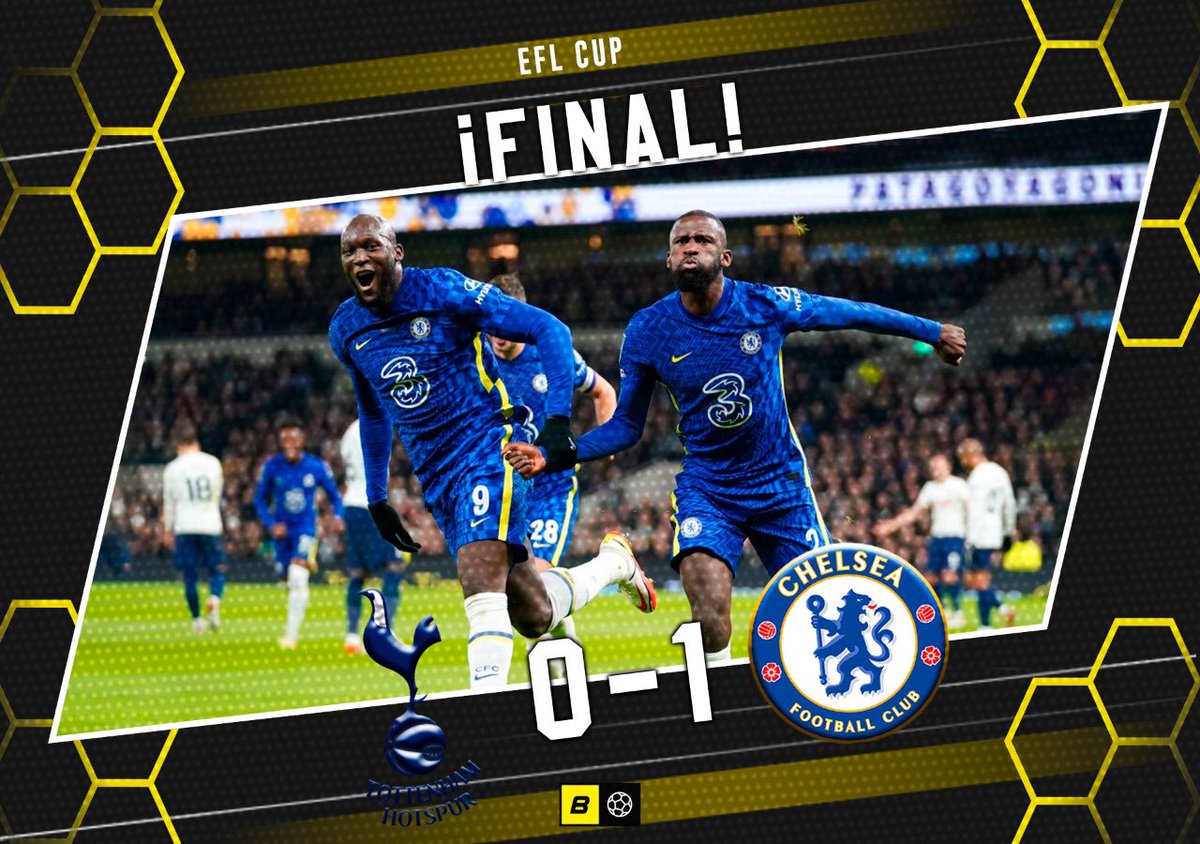 SportsBiel's tweet photo. EFL CUP| CHELSEA A LA GRAN FINAL 

#Chelsea 🏴󠁧󠁢󠁥󠁮󠁧󠁿 venció 1-0 al #Tottenham en la semifinal vuelta de la #EFLCup 🏆 y va por el título (global 3-0). 
#AntonioRudiger a los 18’, fue el autor del único gol. 
Su rival saldrá de la llave entre #Arsenal y #Liverpool. 

✍🏻: @Aldair_Lovera https://t.co/qw241Ivtmh