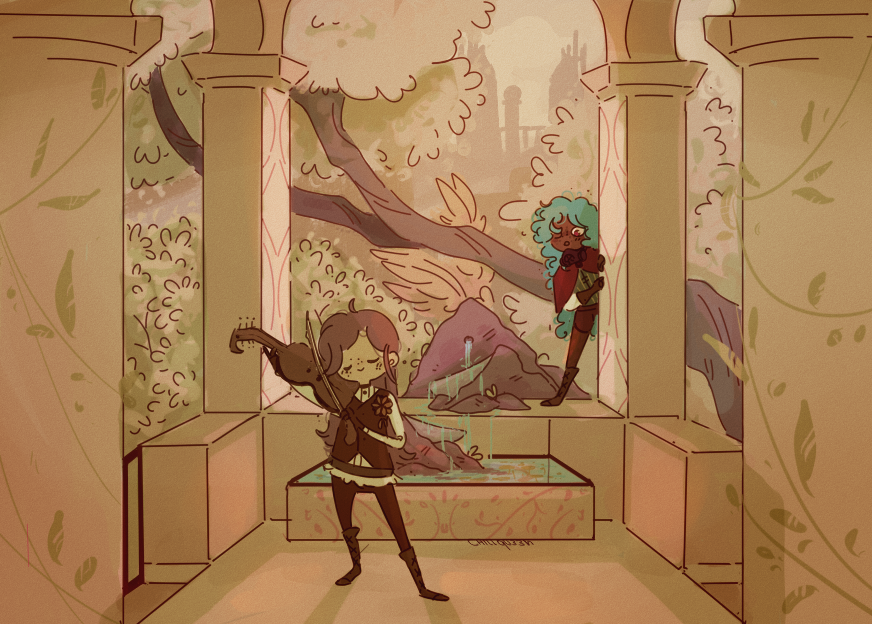 Chillqu33n's tweet photo. Audrey went to Piltover thinking surprise her cousin, Astra, but ended up being the one surprised with her talent.
===
For @_villrose_
===
#arcane #LeagueOfLegendsFanArt #LeagueOfLegends #artoflegends #fanchild #timebom #piltoversfinest https://t.co/ioBMEHm9h2