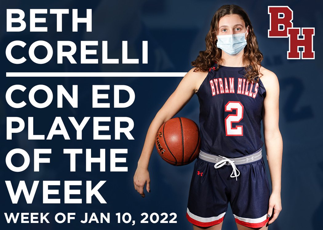 Congratulations to Beth Corelli from Varsity Girls Basketball on being awarded the Con Edison Scholastic Sports Weekly Award! This is awarded to individuals for their outstanding achievement inside and outside the classroom, and on the field.