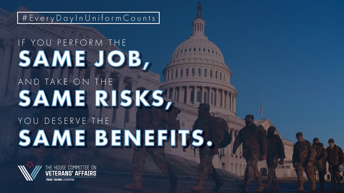 The @NationalGuard has stepped up to respond to natural disasters, the pandemic, the Jan. 6 attack, and more. Their service should count toward their GI Bill benefits.
 
That’s why I’m proud to vote for the Guard and Reserve GI Bill Parity Act to ensure #EveryDayInUniformCounts.
