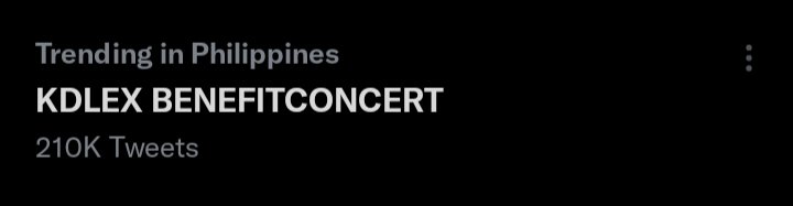 Two Hundred Ten Thousand Tweets, Ang solid hanggang ngayon Trending parin tayo!

KDLEX BENEFITCONCERT