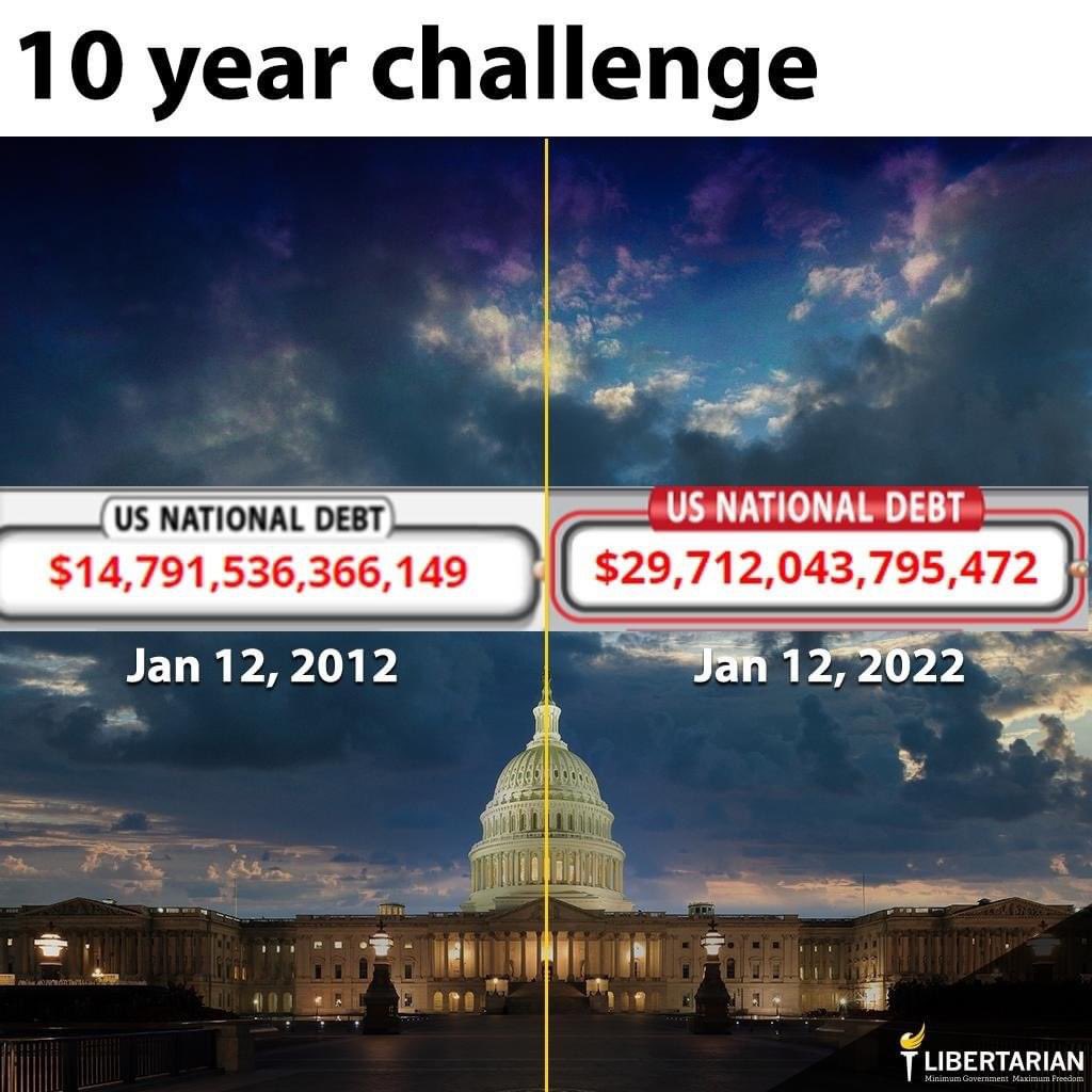 Steve6599's tweet photo. And they wonder why inflation rates are rising. 
15 trillion pumped into the economy with nothing backing it at all. It dilutes the money already in the system making its value go down and prices go up.
Thanks @GOP and @TheDemocrats ! https://t.co/MxT9EMHfXn