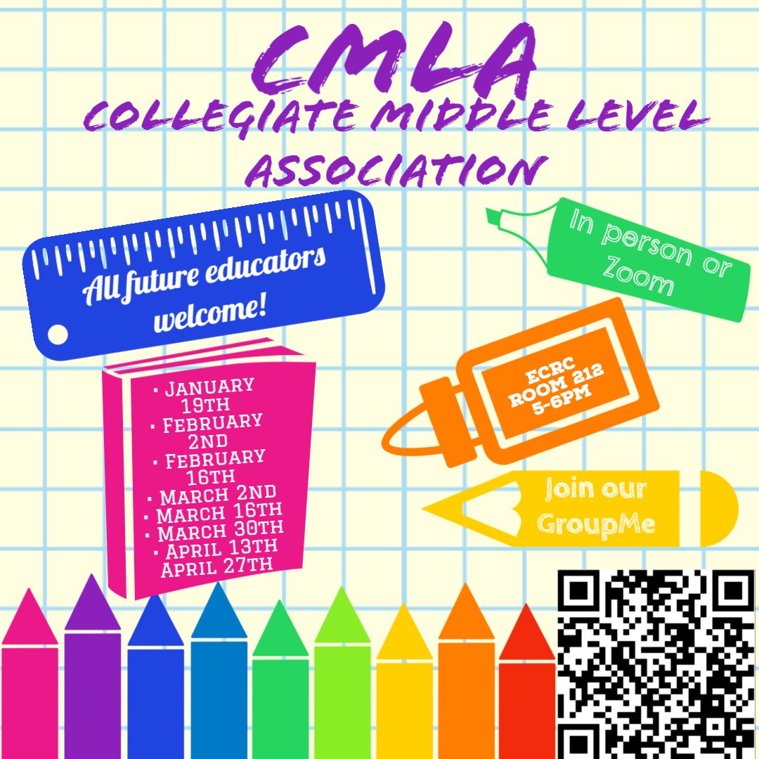 Hey Jacks! We are so excited to be back this semester! We have a lot of great meetings planned this semester, and we can’t wait to get started! If you haven’t already, make sure you join CMLA and our Group-Me!