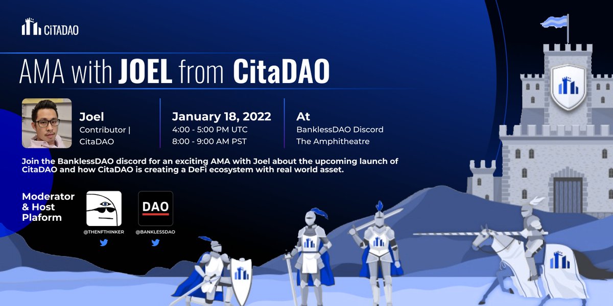 Join our conversation with <a href="/theNFThinker/">Chris B - 🏴</a>! Come along and we will share some insights on how we're changing the real estate world! 

Happening in <a href="/banklessDAO/">bankless dao former handle</a> discord on Jan 18, 8 AM PST discord.com/channels/83449…