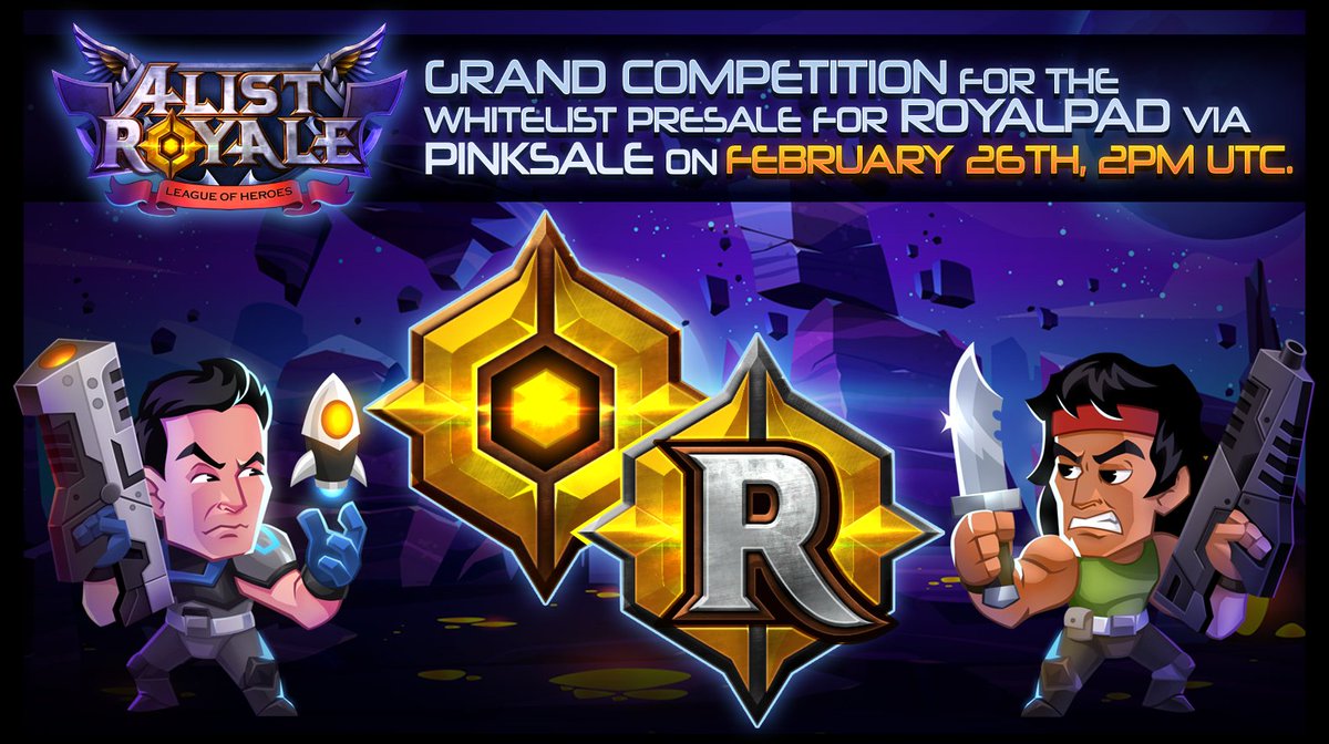 AListRoyale's tweet image. New Banner for the recent changes for the presale. 

Whitelist presale for ROYALPAD via Pinksale on February 26th, 2 PM UTC. Share the big news! Tag 3 or more of your friends
🚀🚀🚀