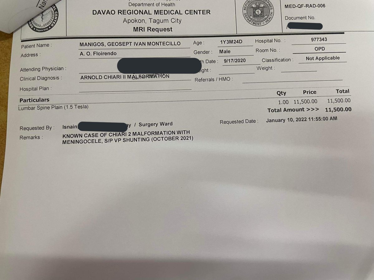 PlushiesForHope's tweet photo. Time sensitive - Please don't scroll without sharing.

Help us raise 11,500 pesos for Warrior Geosept. He is diagnosed with Arnold Chiari Malformation II. He needs to undergo MRI procedure asap. Please help out if you can donation links posted on reply + https://t.co/hFpBvwoAZc