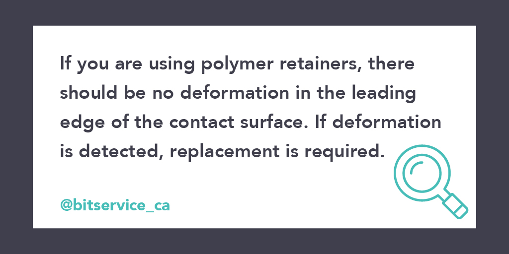 Are you using polymer retainers? 

If so here are a few key areas to look out for during bit changes and periodic inspections. 

Whatever your specific bit block retainer needs are, we’ve got you covered. ⬇️

bitservice.ca/blog/Radial%20…

#UndergroundMining