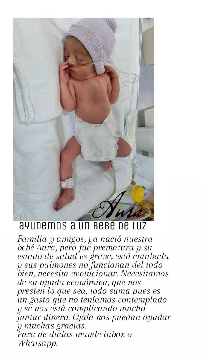 necromikey's tweet photo. Familia y amigos, ya nació nuestra bebé Aura pero fue prematura y su estado de salud es grave, está intubada y sus pulmones no funcionan del todo bien, necesita evolucionar. Necesitamos de su ayuda económica, que nos presten lo que sea, todo suma, pues es un gasto que no teníamos https://t.co/lnsODwNGAB
