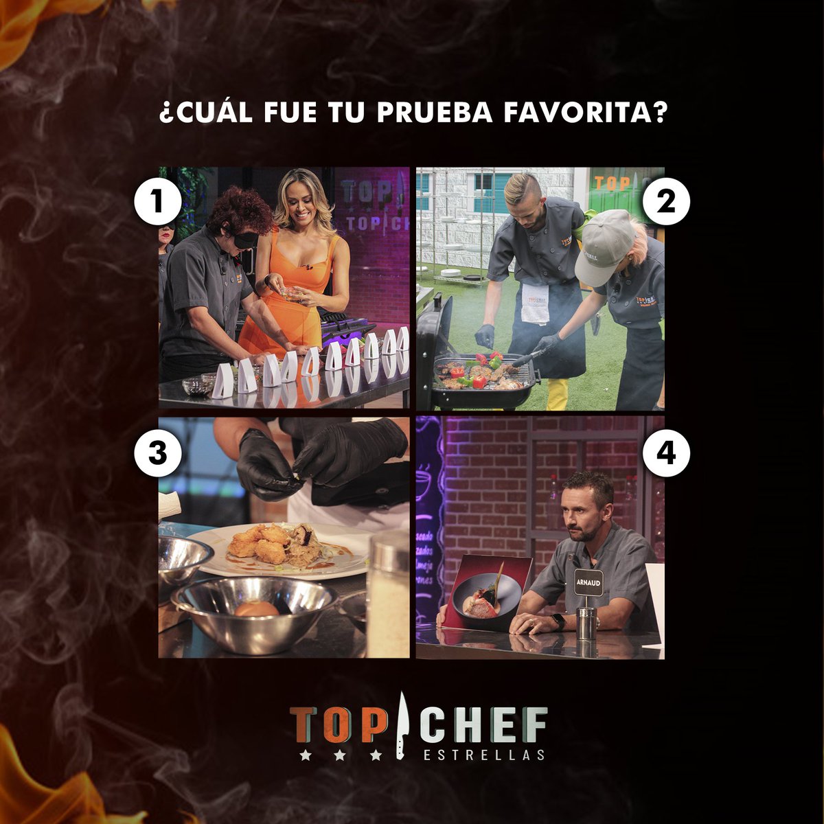 topcheftcs's tweet photo. ¿Cuál fue tu prueba favorita? 🔪✨

1. Participantes adivinando ingredientes con el olfato.
2. Barbacoa con cortes de segunda.
3. Platillos con sabores umami.
4. Replicar los platillos estrellas de los jueces.

¡Déjanos en los comentarios el número de tu prueba favorita!😍🔥 https://t.co/AlAaRncaq9