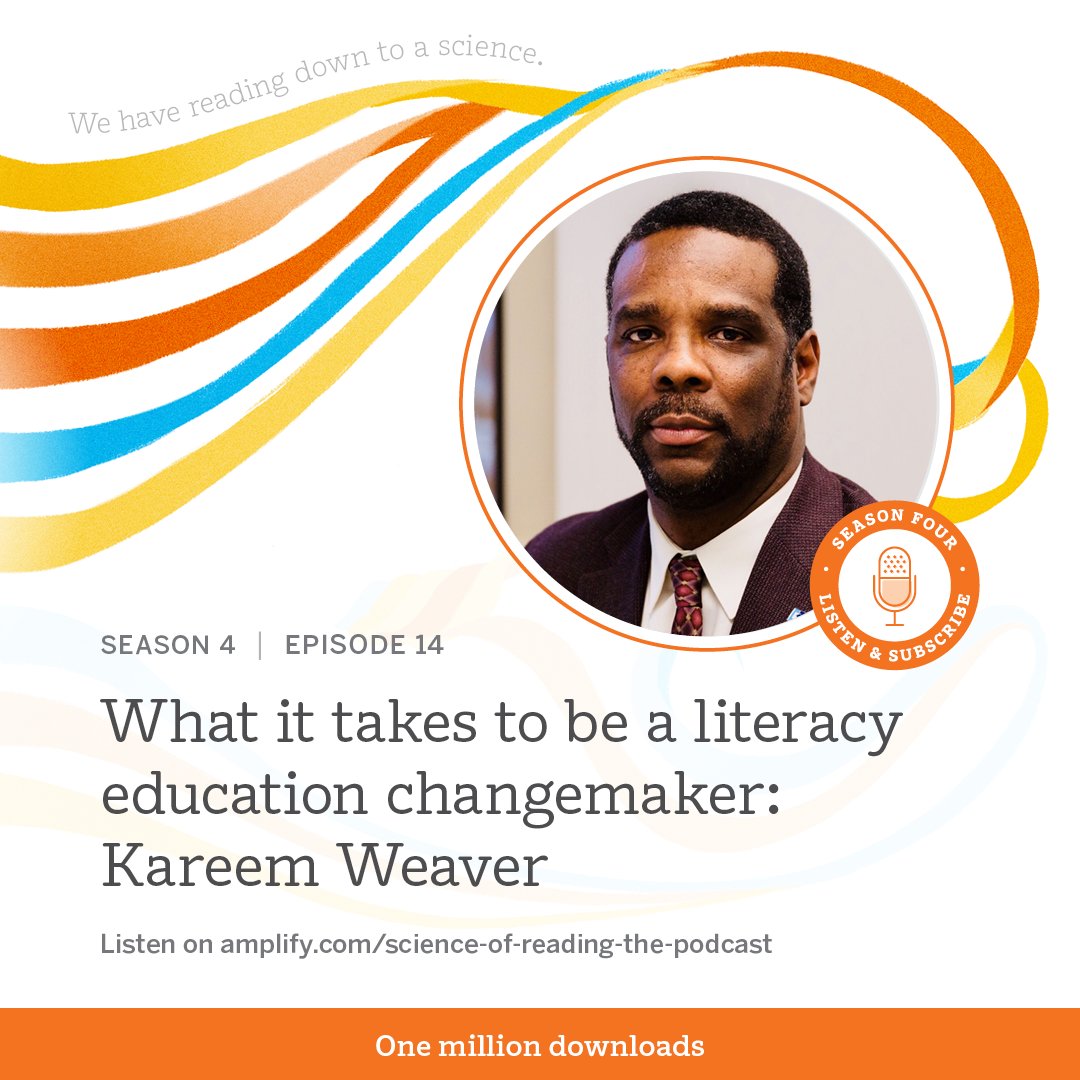 Amplify's tweet image. In this episode, @slambert04 sits down with @KJWinEducation to discuss change management for educators implementing the Science of Reading. Kareem discusses why it’s important that educators are undivided in backing the research. Listen here: bit.ly/3tqQEme