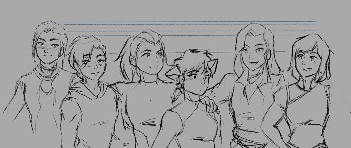 Quick sketch: height diff of six of my fave lesbians catra is just so smol ...