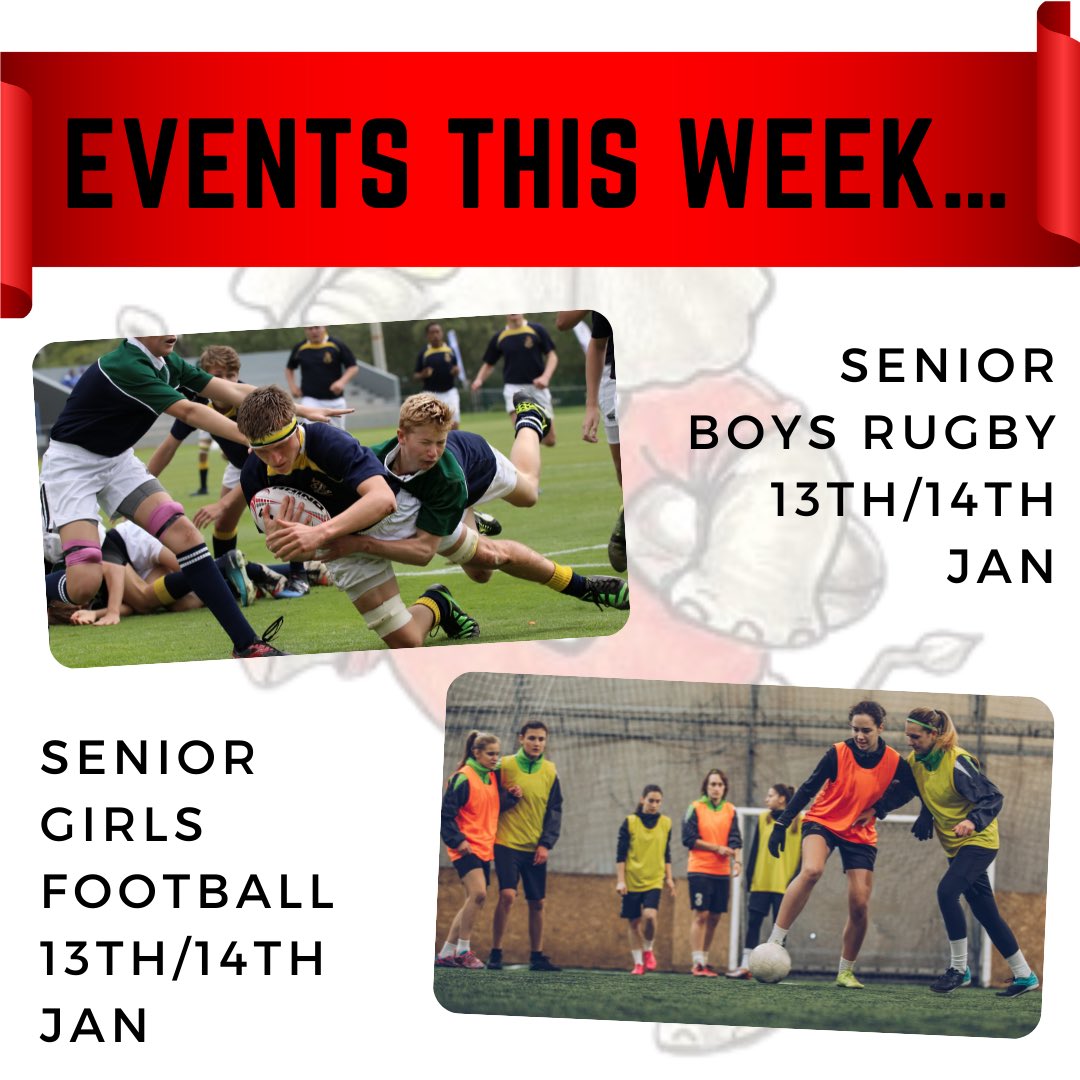 Senior boys rugby and senior girls football tomorrow guys!!! Let’s get out there and show our support 💪