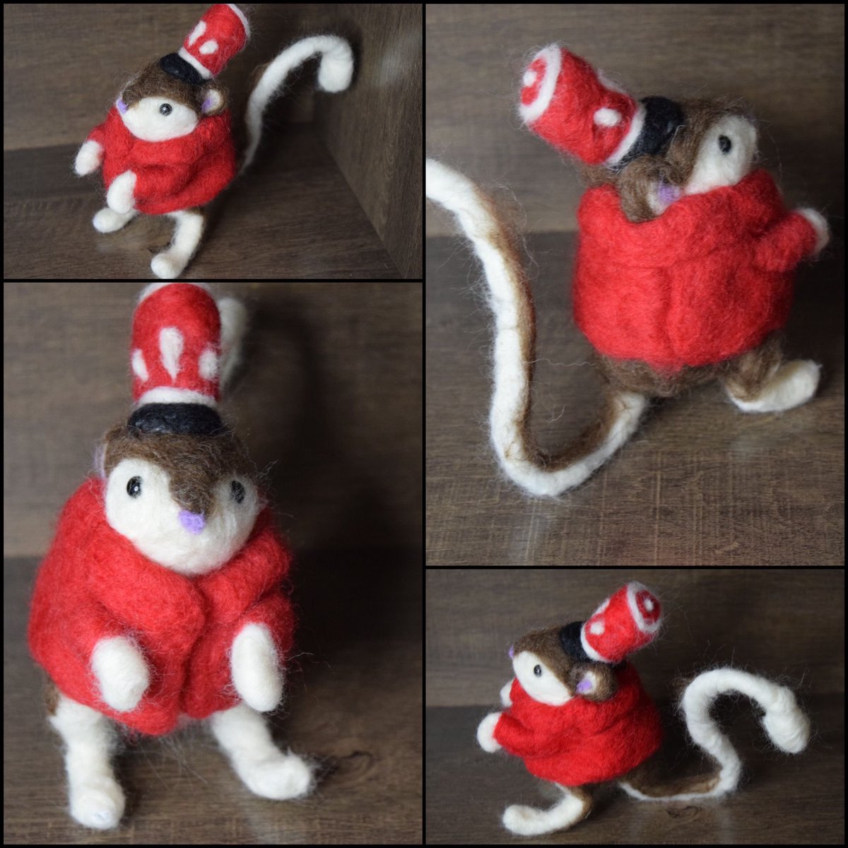 Made a jumping circus mouse from one of my favorite movies, Coraline!

#coraline #needlefelting #woolfelting #felting #textiles #textilesart #feltedanimals
