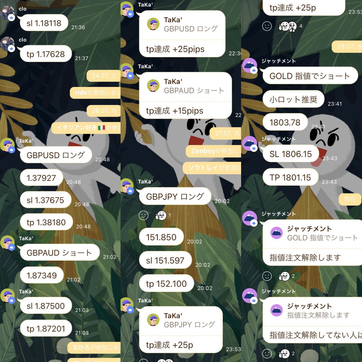 X65eKu's tweet photo. FX配信グループの様子です

エントリー位置･利確位置の
先出し配信🧑‍💻現在350名が参加🔥

質問や相談が出来る雑談グループも
同時加入可能👥

基本的な事から専門的な事までご自由に質問どうぞ

https://t.co/GrnMozBwhZ
初心の方から上級の方まで気軽に⬆️から参加して下さい！

#XM  #指標  #投資 https://t.co/RvysCfn6Xe